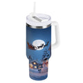 30 oz Insulated Stainless Steel Tumbler Double Wall Stainless Steel Tumbler with 2-Way Drinking Christmas Night Scene Edition-3V9N