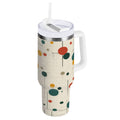 30 oz Insulated Stainless Steel Tumbler Double Wall Stainless Steel Tumbler with 2-Way Drinking Colorful Dots and Lines Edition-BHTQ