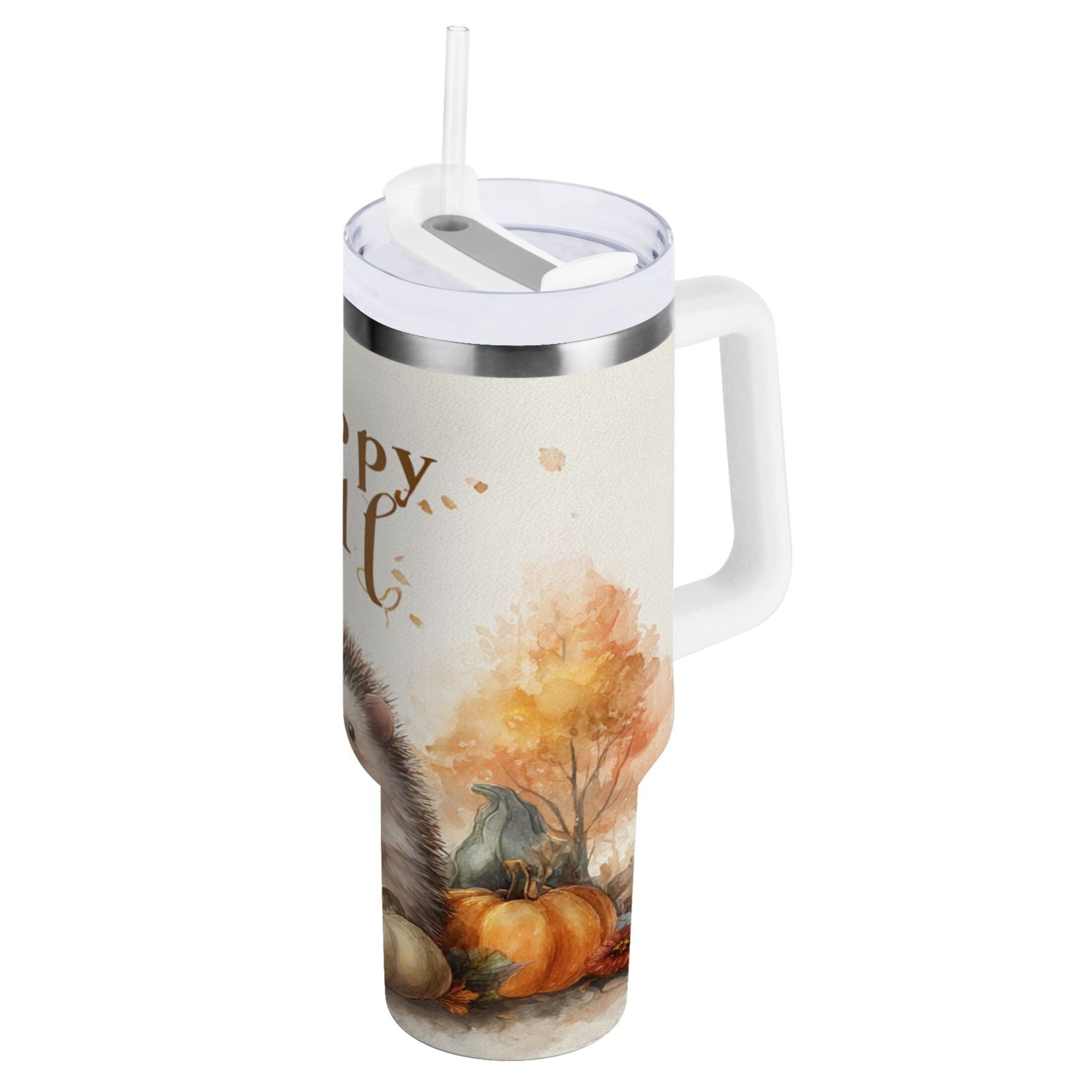 30 oz Insulated Stainless Steel Tumbler Double Wall Stainless Steel Tumbler with 2-Way Drinking Cute Little Hedgehog Edition-F9WP