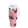 30 oz Insulated Stainless Steel Tumbler Double Wall Stainless Steel Tumbler with 2-Way Drinking Hats with Delicate Bows Edition-W3BB
