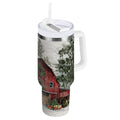 30 oz Insulated Stainless Steel Tumbler Double Wall Stainless Steel Tumbler with 2-Way Drinking Old Red Barn Edition-IKNR