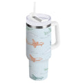 30 oz Insulated Stainless Steel Tumbler Double Wall Stainless Steel Tumbler with 2-Way Drinking Pastel Doodle Airplanes Edition-IB23