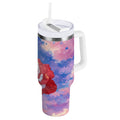 30 oz Insulated Stainless Steel Tumbler Double Wall Stainless Steel Tumbler with 2-Way Drinking Rose with Flag Pattern Edition-OTL2