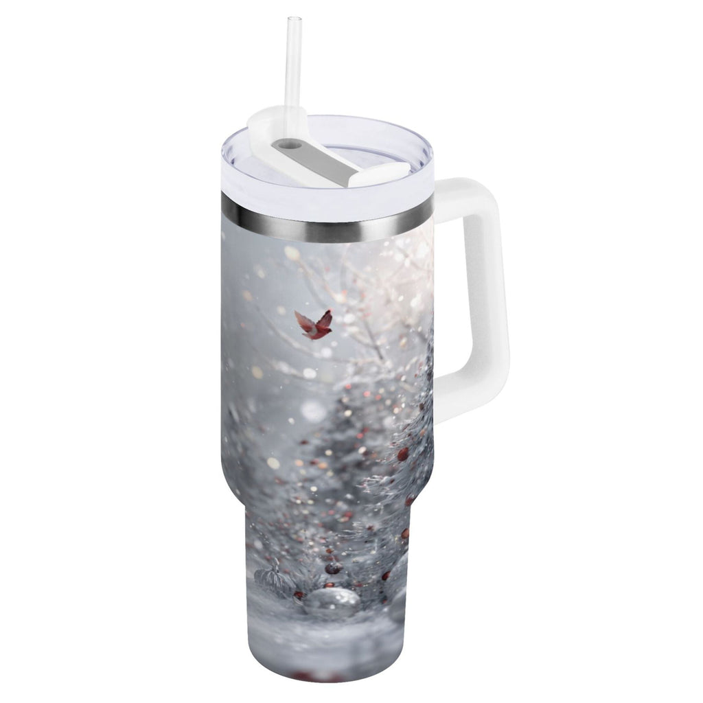 30 oz Insulated Stainless Steel Tumbler Double Wall Stainless Steel Tumbler with 2-Way Drinking Snowy Winter Landscape Edition-2UTZ