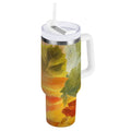 30 oz Insulated Stainless Steel Tumbler Double Wall Stainless Steel Tumbler with 2-Way Drinking Various Shades Autumn Leaves Edition-3NYS