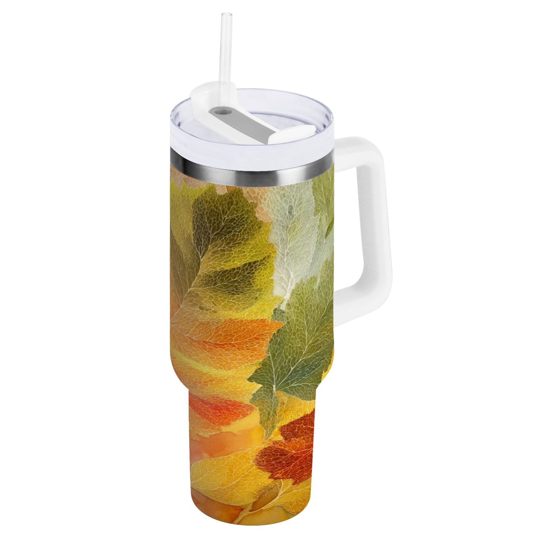 30 oz Insulated Stainless Steel Tumbler Double Wall Stainless Steel Tumbler with 2-Way Drinking Various Shades Autumn Leaves Edition-3NYS