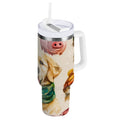 30 oz Insulated Stainless Steel Tumbler Double Wall Stainless Steel Tumbler with 2-Way Drinking Watercolor Animals Pattern Edition-08QW