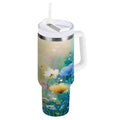 30 oz Insulated Stainless Steel Tumbler Double Wall Stainless Steel Tumbler with 2-Way Drinking Watercolor Wildflowers Edition-85KE
