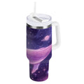 30 oz Insulated Stainless Steel Tumbler Double Wall Stainless Steel Tumbler with 2-Way Drinking Whale in Space Edition-PWO0