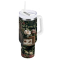 30 oz Insulated Stainless Steel Tumbler Double Wall Stainless Steel Tumbler with 2-Way Drinking Wreath and Bald Eagle Edition-S4FC