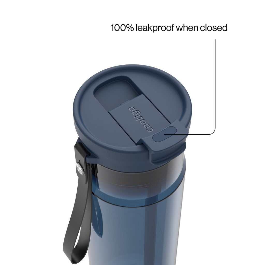 Contigo DualSip Leakproof Plastic Reusable Water Bottle with Carrying Strap, Cream/Clear, 28 oz Edition-Z1DG