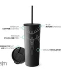 Simple Modern Insulated Black Panther 24oz  Tumbler W/Flip Lid and Straw Lid Edition-0DSR