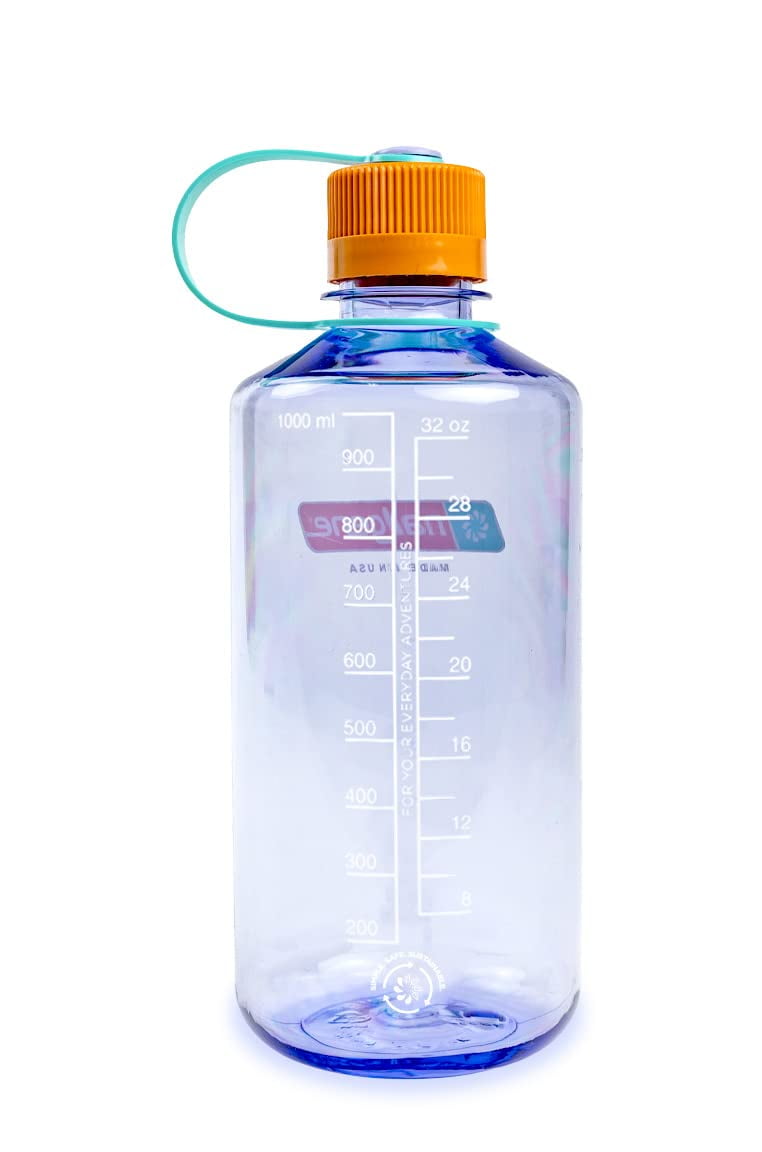 Nalgene Sustain Tritan BPA-Free Water Bottle Made with Material Derived from 50% Plastic Waste, 32 OZ, Narrow Mouth, Amethyst C30 Edition-79PJ