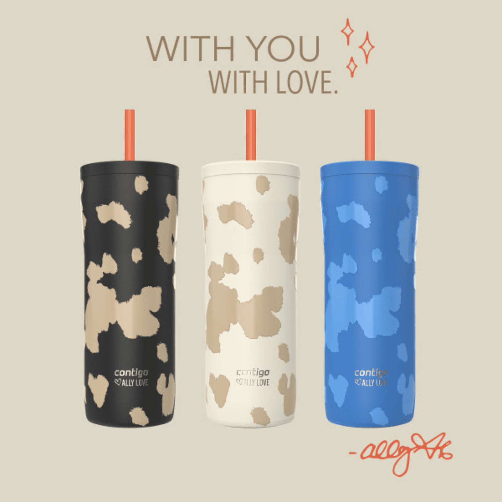 Contigo x Ally Love Streeterville 2.0 Stainless Steel Tumbler with Straw, 24 oz, Stellar Jay Edition-6LI2