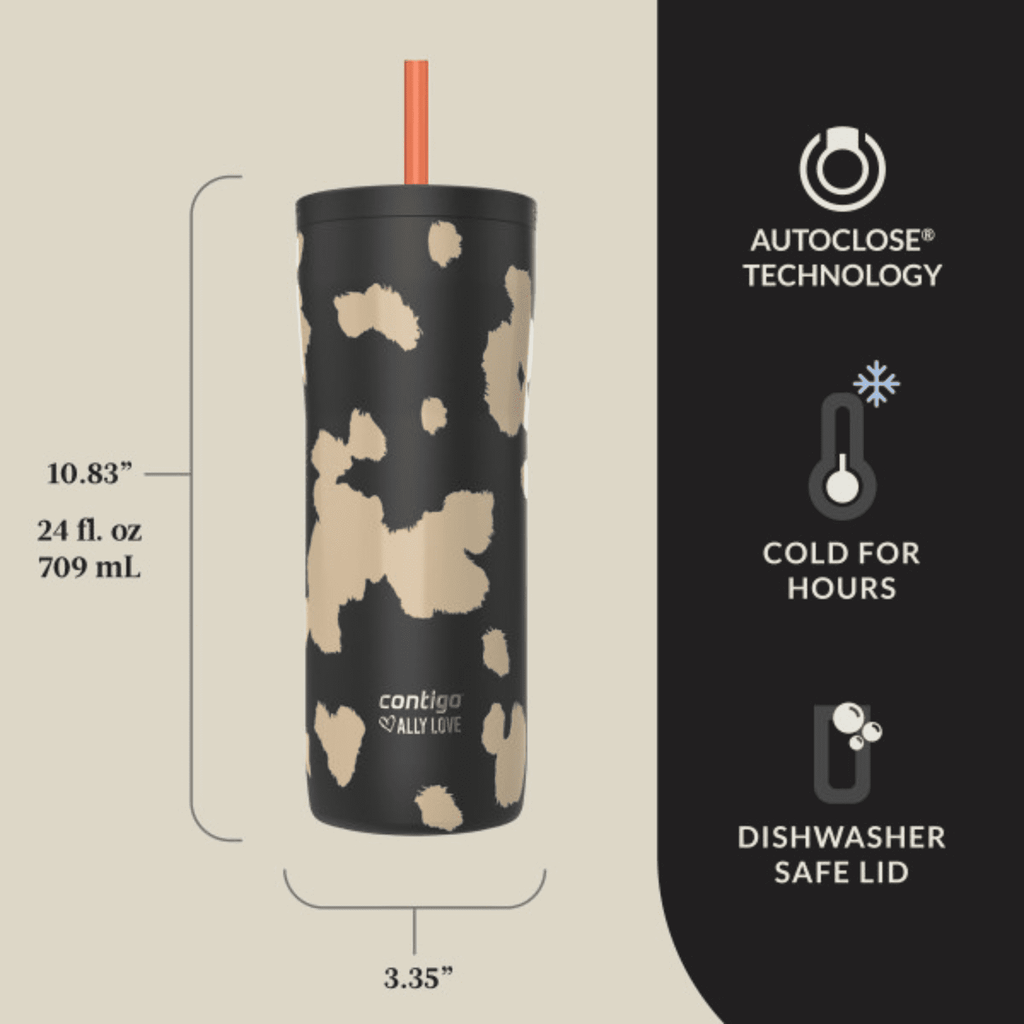 Contigo x Ally Love Streeterville 2.0 Stainless Steel Tumbler with Straw, 24 oz, Stellar Jay Edition-6LI2