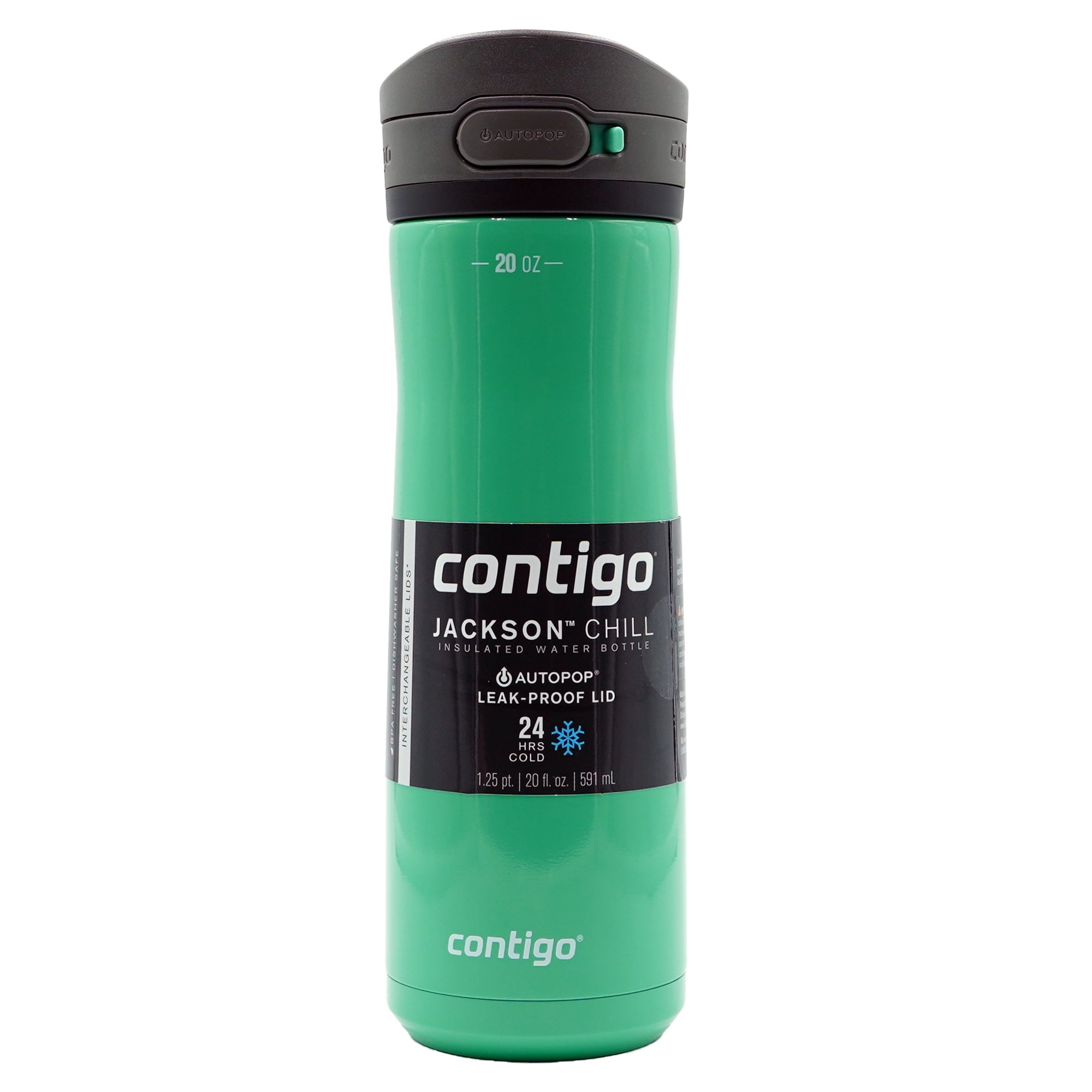 Contigo 20 oz. Jackson Chill 2.0 Water Bottle - Stainless Steel w/Licorice Edition-Y1XH