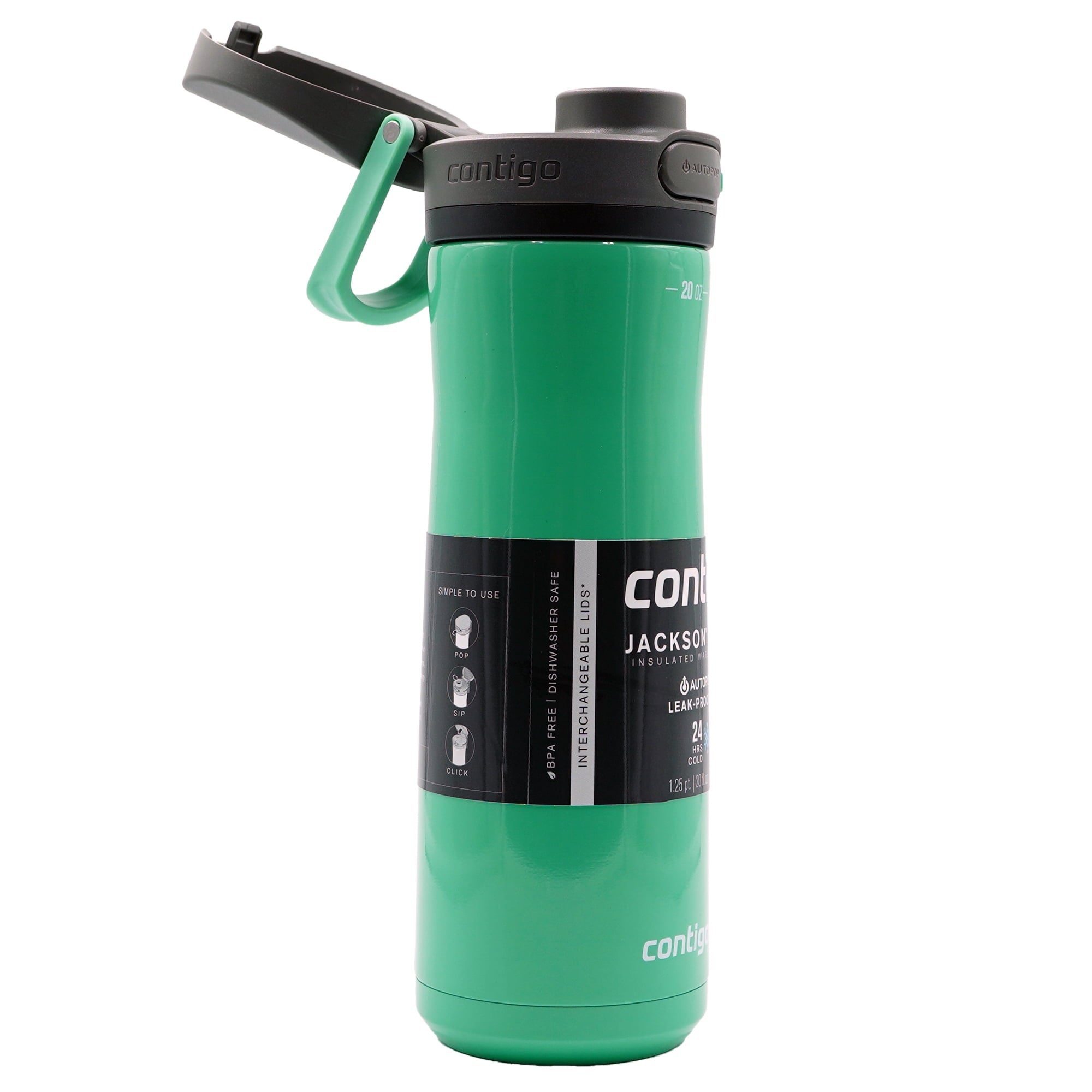 Contigo 20 oz. Jackson Chill 2.0 Water Bottle - Stainless Steel w/Licorice Edition-Y1XH