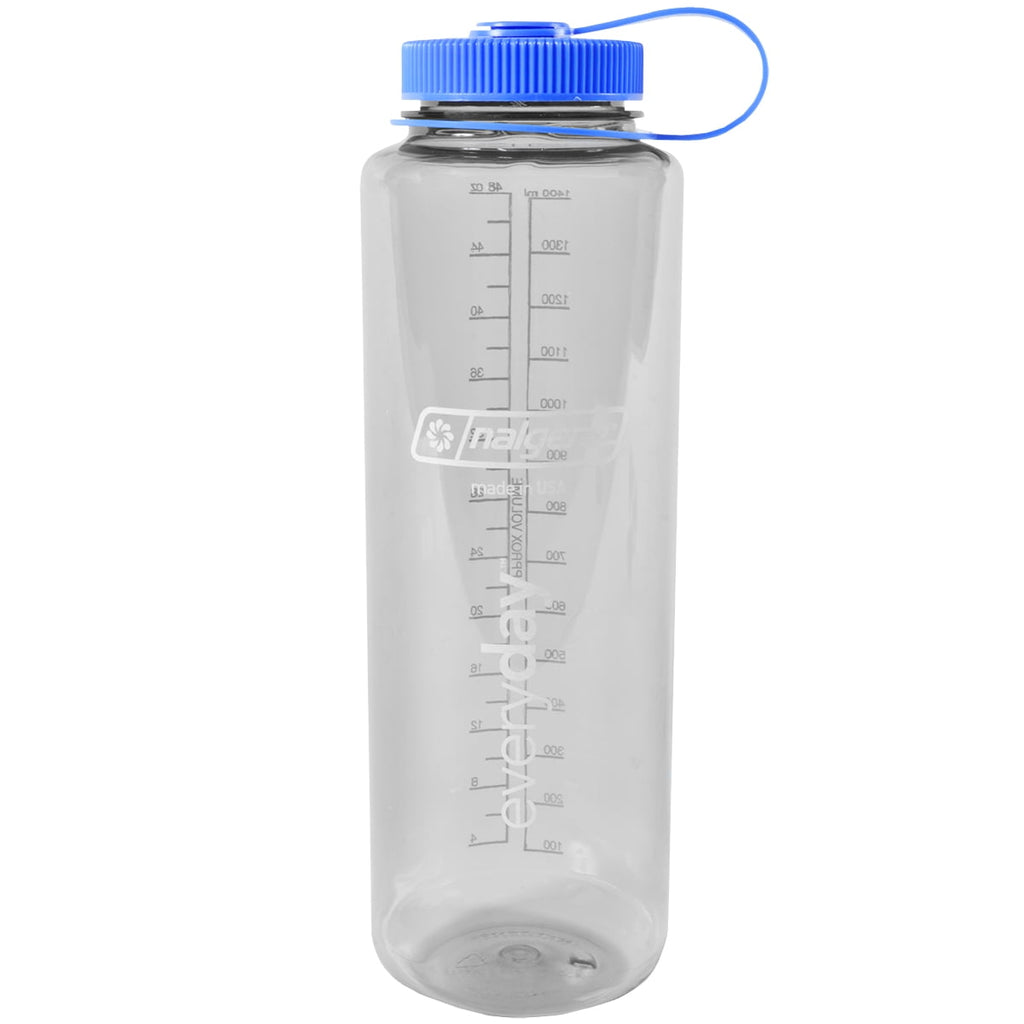 Nalgene Sustain Tritan BPA-Free Water Bottle Made with Material Derived from 50% Plastic Waste (using ISCC certified mass balance), 48 OZ, Wide Mouth, Blue Edition-ZS00