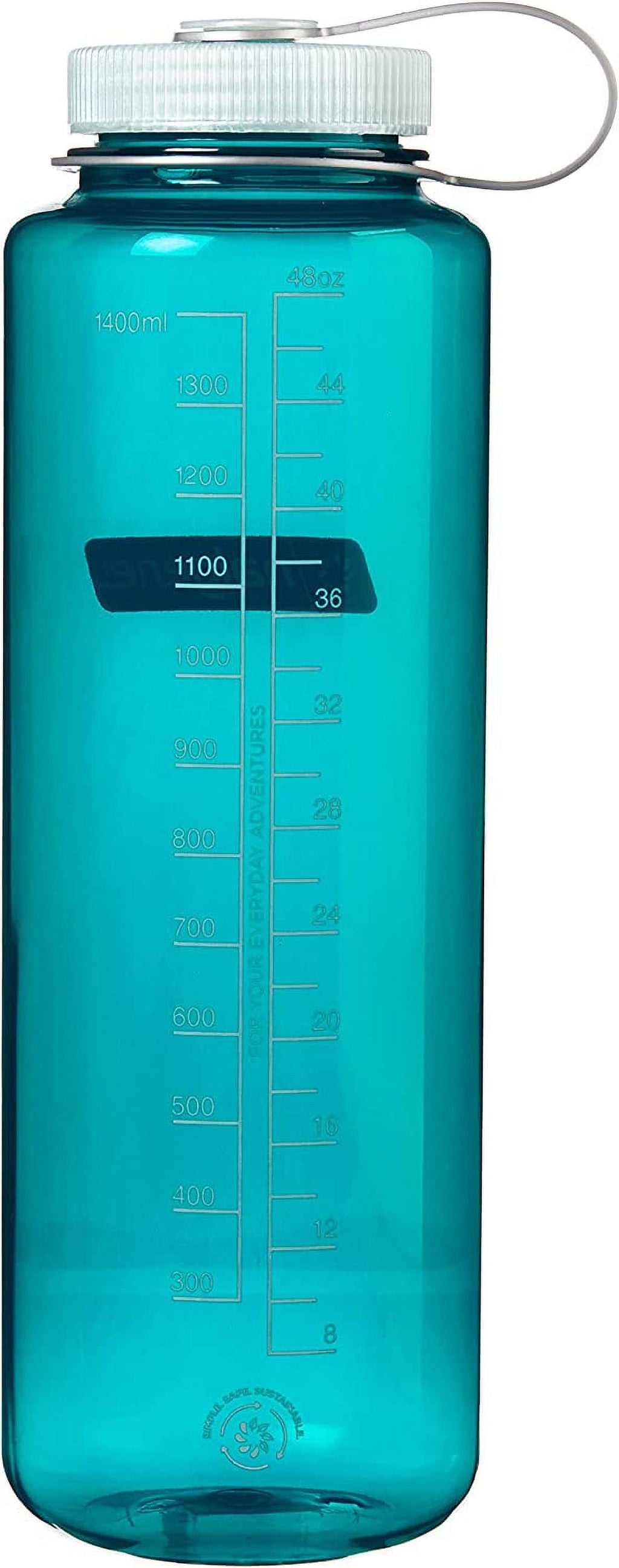 Nalgene Sustain Tritan BPA-Free Water Bottle Made with Material Derived from 50% Plastic Waste (using ISCC certified mass balance), 48 OZ, Wide Mouth, Blue Edition-ZS00