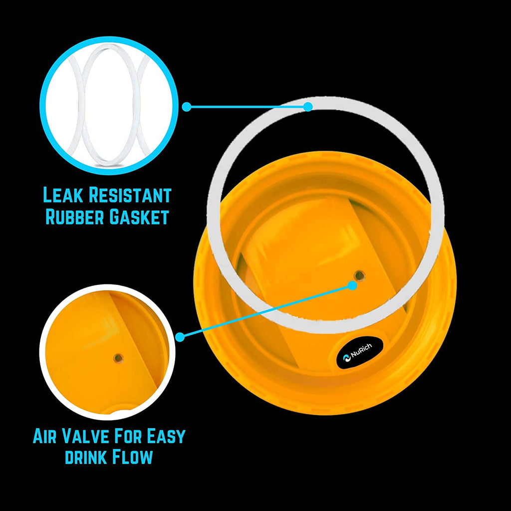 NuRich Hydro Wide Mouth Flip and Sip Replacement Coffee Lid or Cap Accessories Compatible with Hydroflask, Nalgene, and Many More Top Water Bottle Brands Sizes 12 16 18 20 32 40 64 Ounce Edition-9390