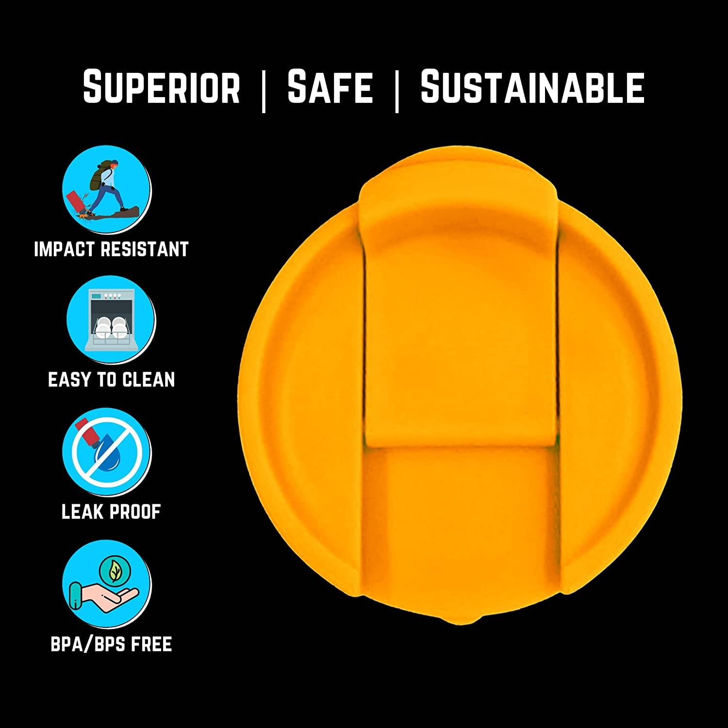 NuRich Hydro Wide Mouth Flip and Sip Replacement Coffee Lid or Cap Accessories Compatible with Hydroflask, Nalgene, and Many More Top Water Bottle Brands Sizes 12 16 18 20 32 40 64 Ounce Edition-9390