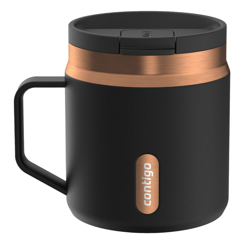 Contigo SnapSeal Leakproof Stainless Steel Reusable Travel Tumbler,Black/Bronze, 14 oz Edition-BNZN
