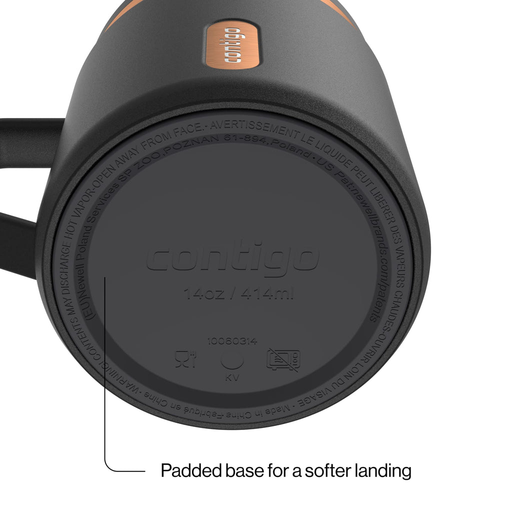 Contigo SnapSeal Leakproof Stainless Steel Reusable Travel Tumbler,Black/Bronze, 14 oz Edition-BNZN