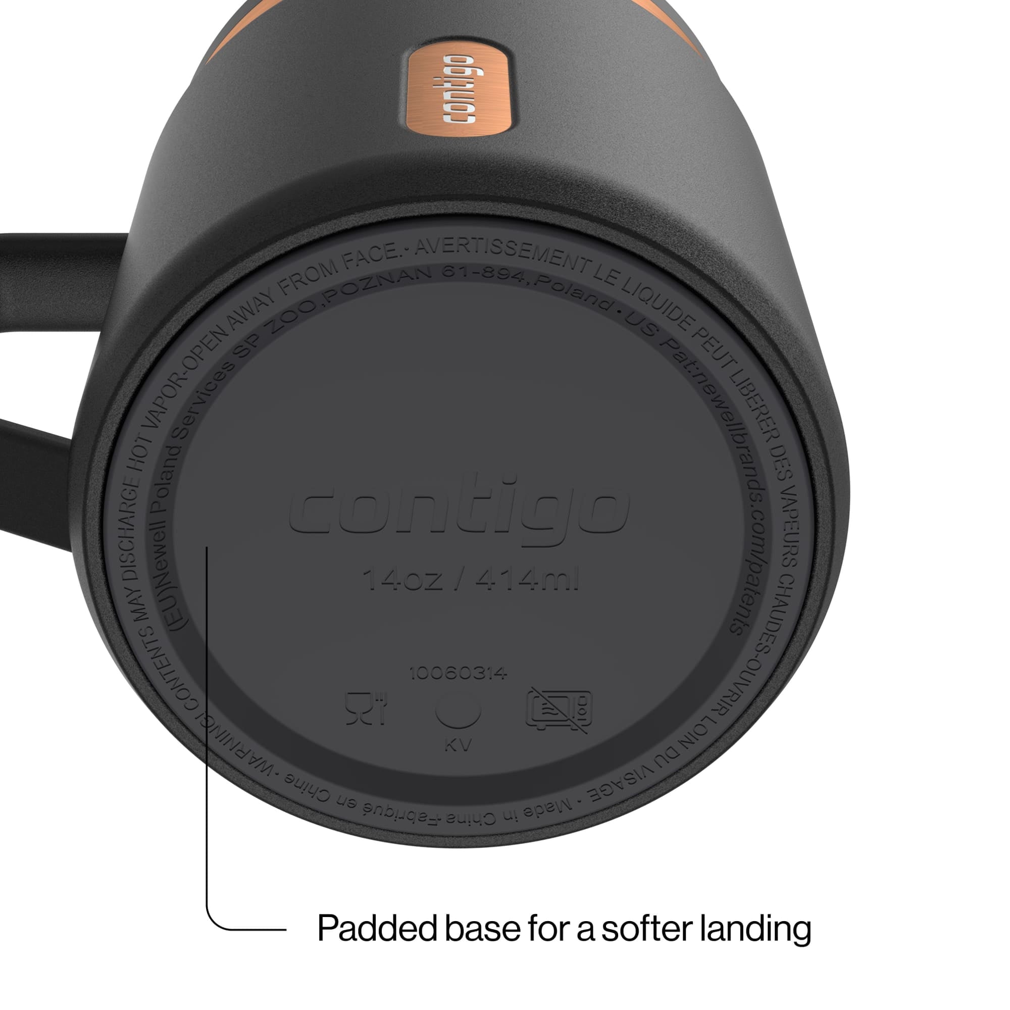 Contigo SnapSeal Leakproof Stainless Steel Reusable Travel Tumbler,Black/Bronze, 14 oz Edition-BNZN