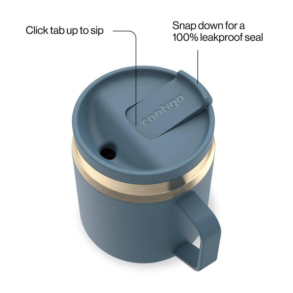 Contigo SnapSeal Leakproof Stainless Steel Reusable Travel Tumbler,Black/Bronze, 14 oz Edition-BNZN
