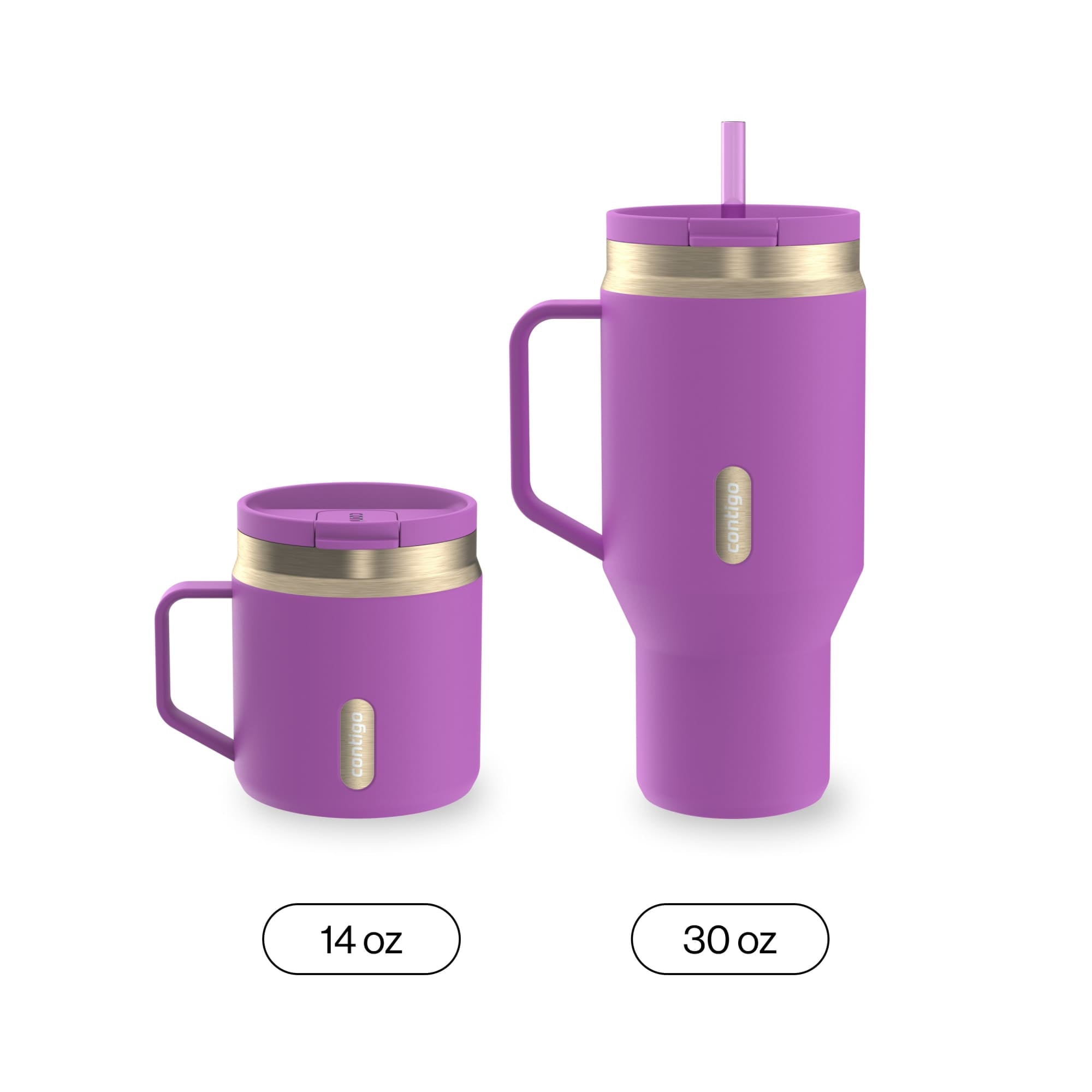 Contigo SnapSeal Leakproof Stainless Steel Reusable Travel Tumbler,Black/Bronze, 14 oz Edition-BNZN
