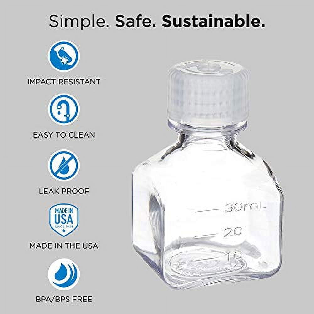Nalgene Transparent Lexan Polycarbonate Square Storage Bottle - 8 oz. - Clear Edition-53W5