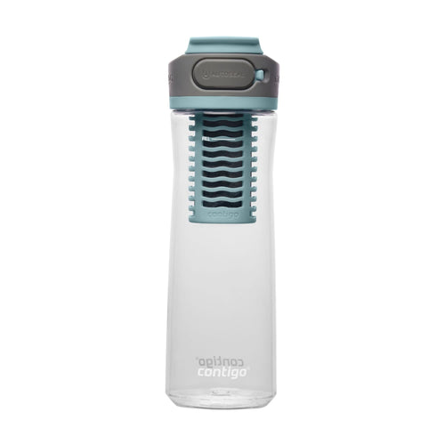 (2 pack) Contigo Clybourn Plastic FreeFlow Filter Water Bottle with AUTOSEAL Lid 24 oz., Salt, with Replacable Filter Edition-ZIFL