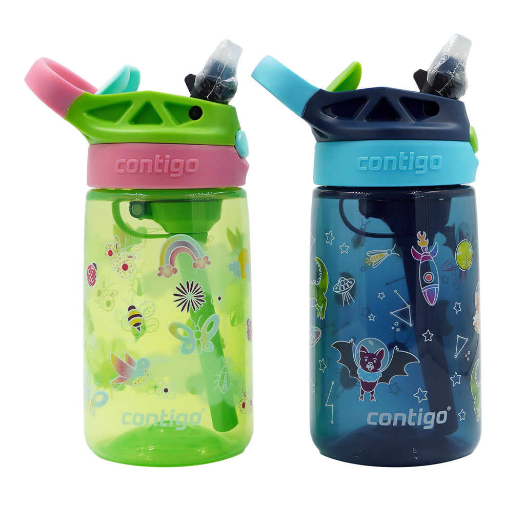 Contigo Kid's 14 oz. Aubrey Water Bottle 2-Pack - Bunnies/Frog Edition-4WRR
