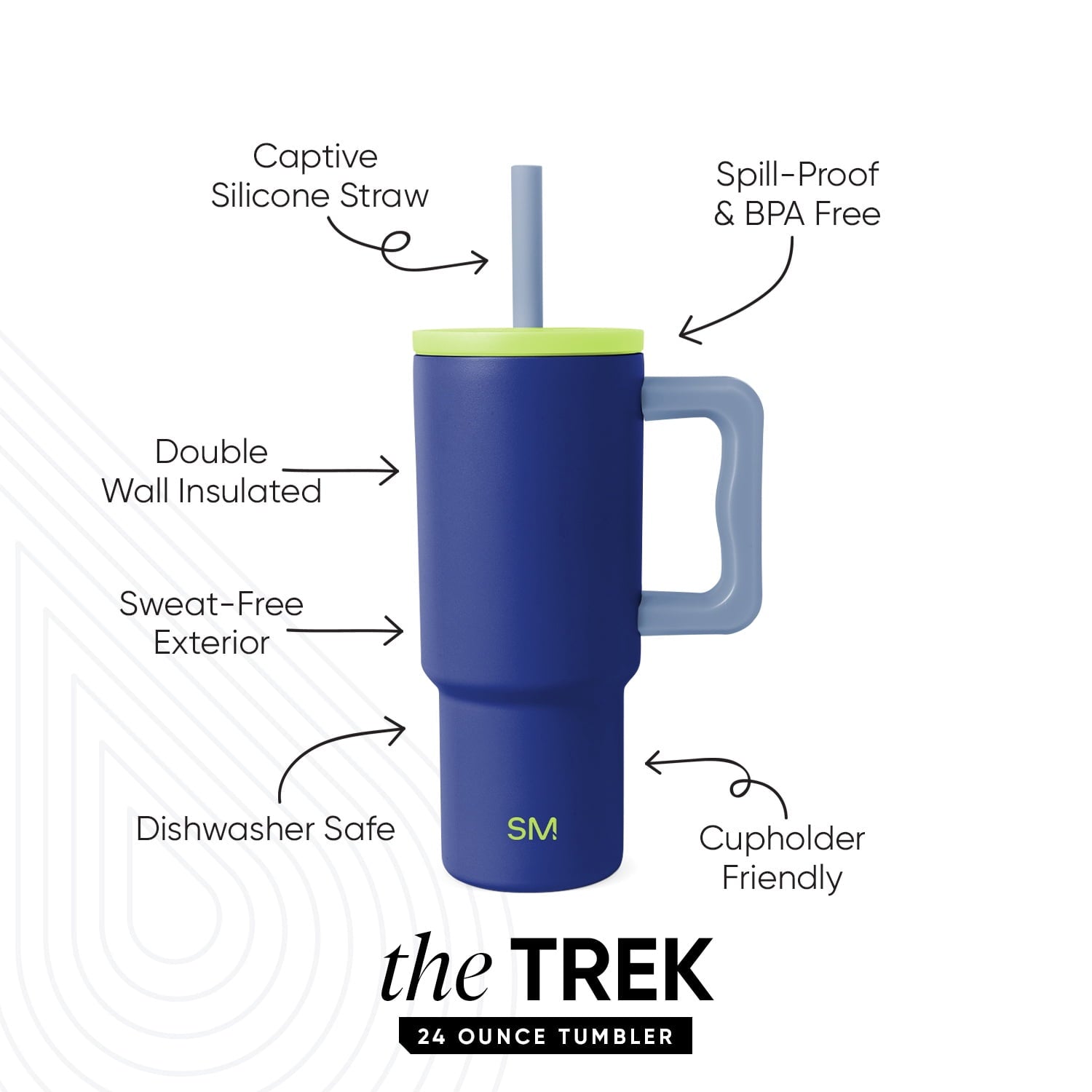 Simple Modern 24oz Trek Tumbler with handle and Silicone Straw Lid | Asteroid Edition-5283