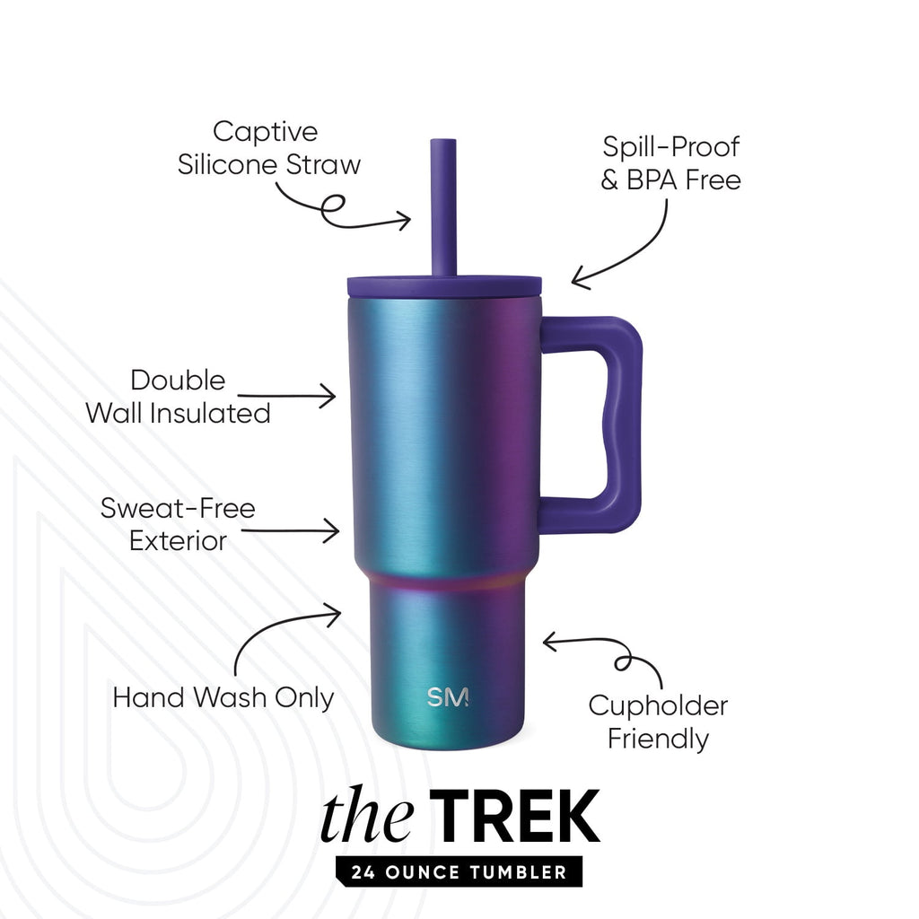 Simple Modern 24oz Trek Tumbler with handle and Silicone Straw Lid | Asteroid Edition-5283