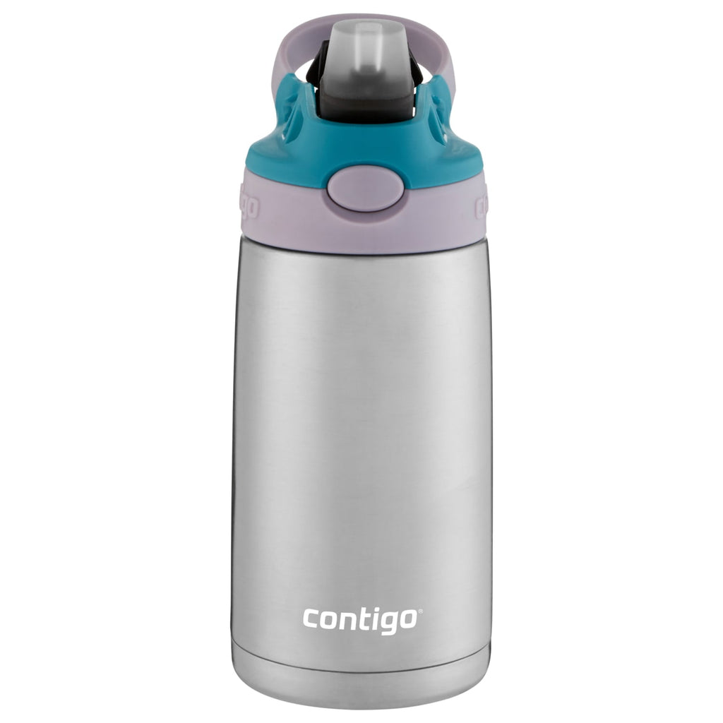 Contigo Kids Stainless Steel Water Bottle with Redesigned AUTOSPOUT Straw Lid Eggplant and Punch, 13 fl oz. Edition-IA8H