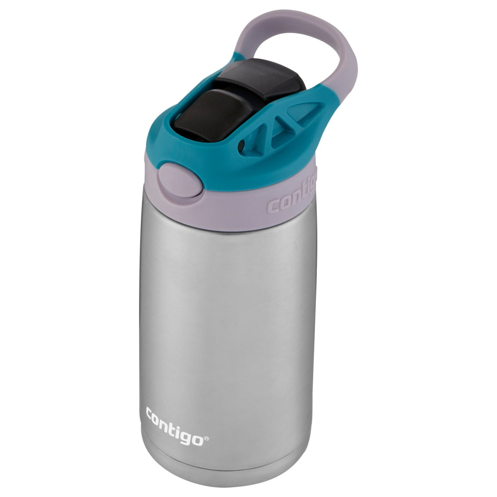 Contigo Kids Stainless Steel Water Bottle with Redesigned AUTOSPOUT Straw Lid Eggplant and Punch, 13 fl oz. Edition-IA8H