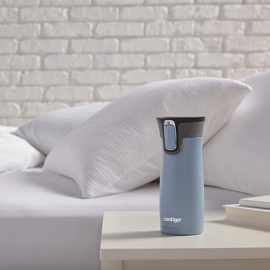 Contigo AUTOSEAL West Loop 2.0 Travel Mug, 16 oz., Stainless Steel with Black Button Edition-XTUM