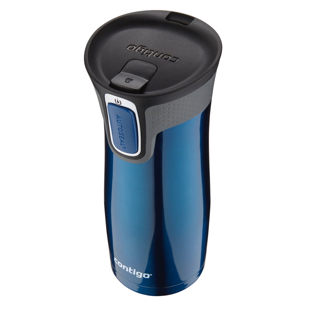 Contigo AUTOSEAL West Loop 2.0 Travel Mug, 16 oz., Stainless Steel with Black Button Edition-XTUM