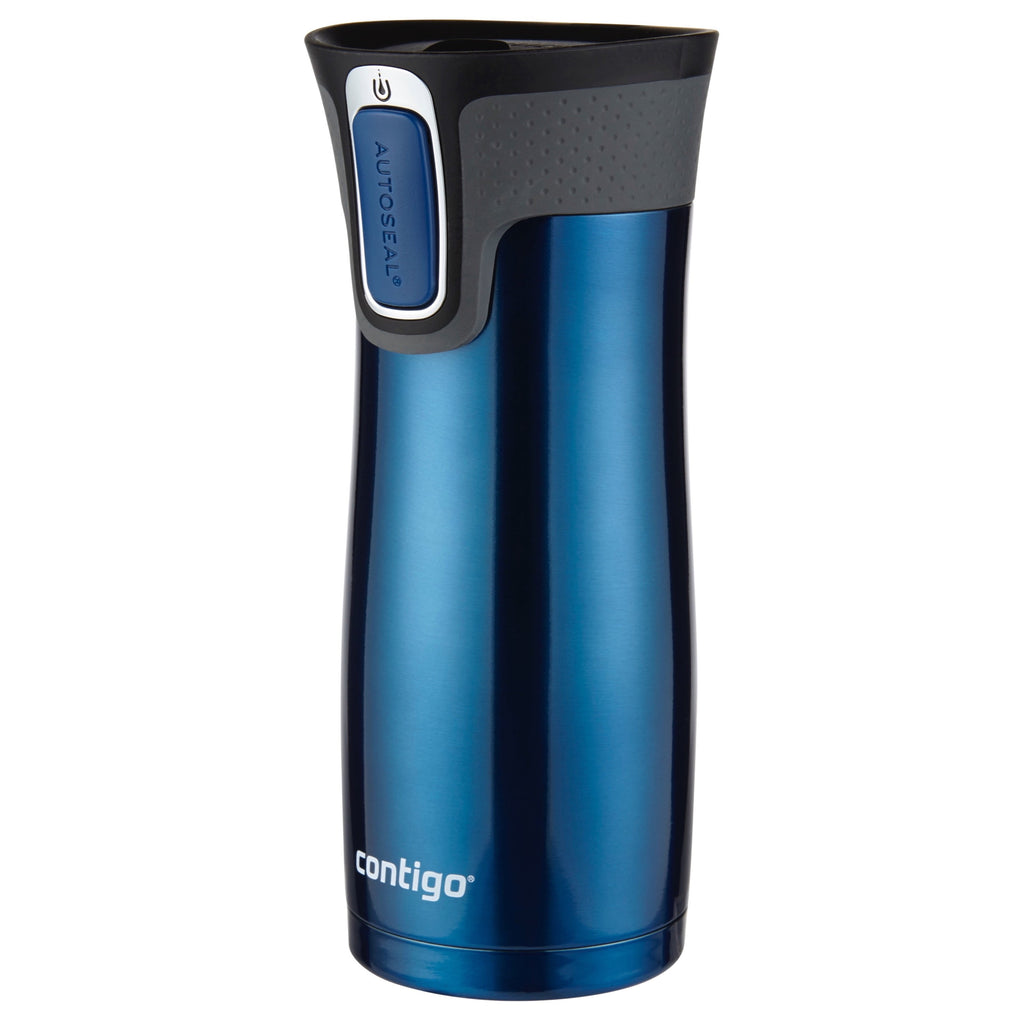 Contigo AUTOSEAL West Loop 2.0 Travel Mug, 16 oz., Stainless Steel with Black Button Edition-XTUM
