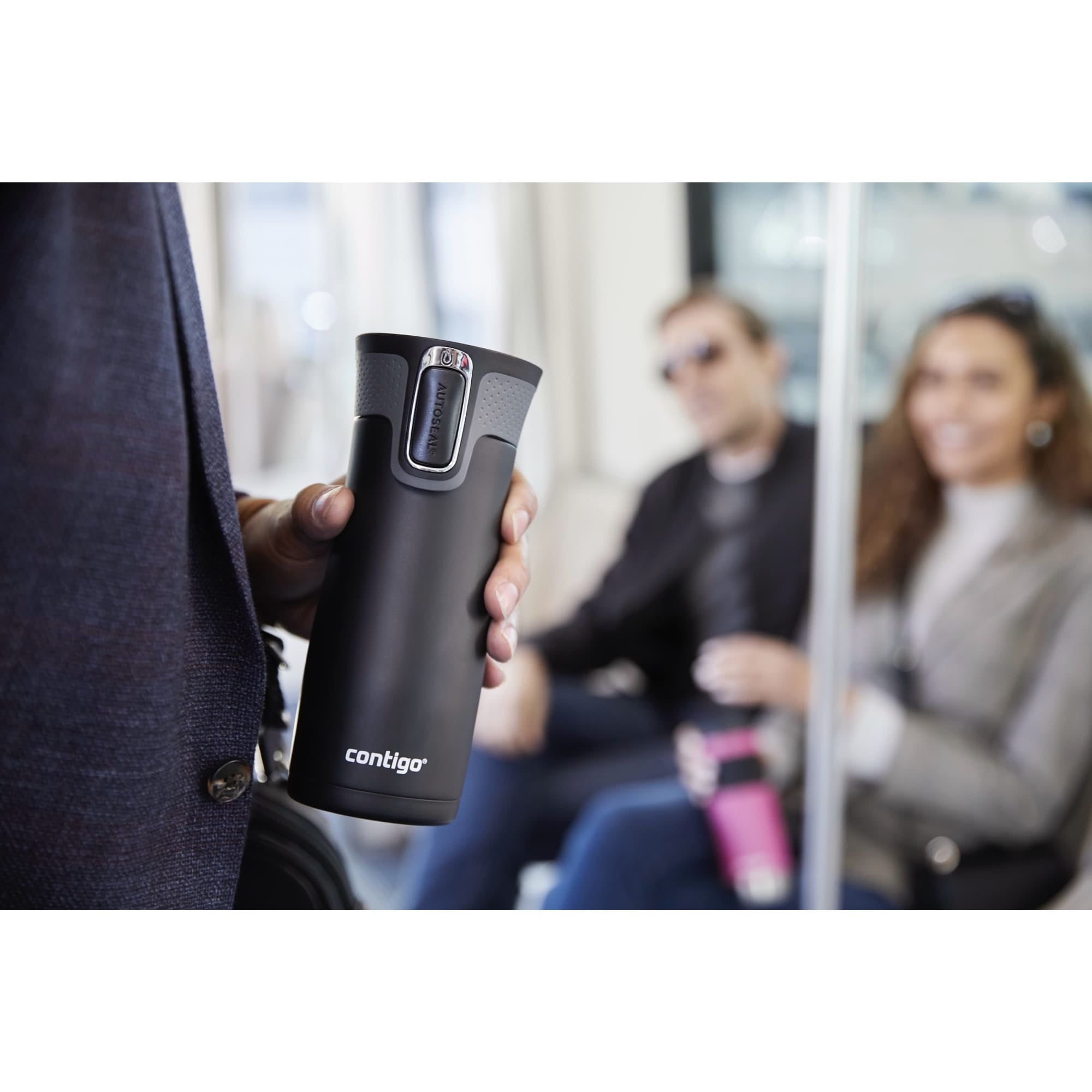 Contigo AUTOSEAL West Loop 2.0 Travel Mug, 16 oz., Stainless Steel with Black Button Edition-XTUM