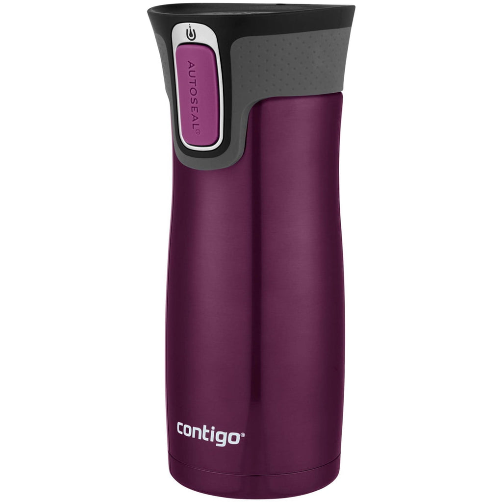 Contigo AUTOSEAL West Loop 2.0 Travel Mug, 16 oz., Stainless Steel with Black Button Edition-XTUM