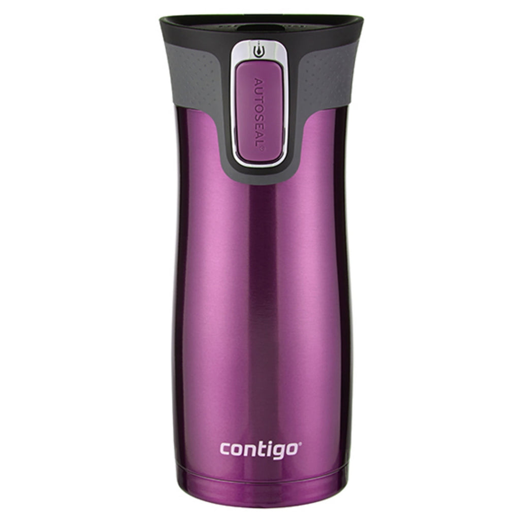 Contigo AUTOSEAL West Loop 2.0 Travel Mug, 16 oz., Stainless Steel with Black Button Edition-XTUM
