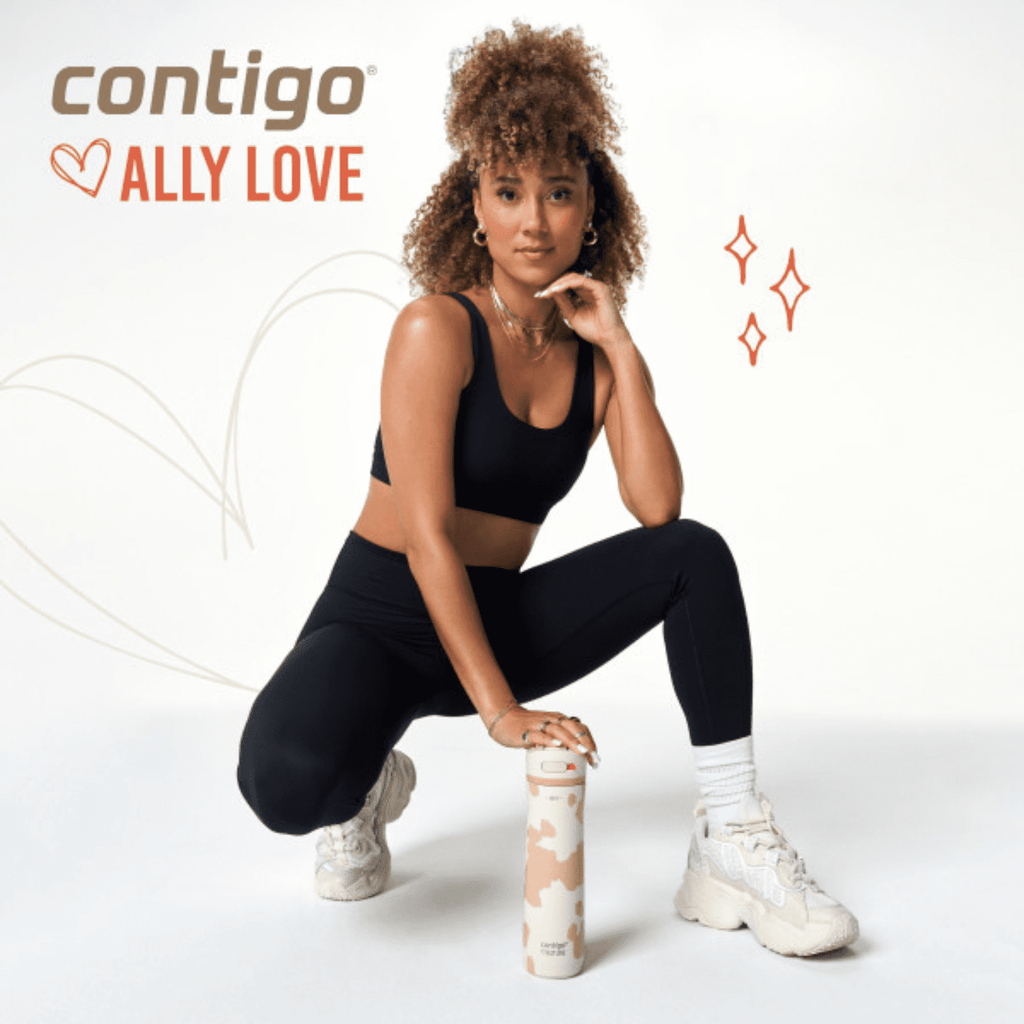 Contigo x Ally Love Ashland Chill 2.0 Stainless Steel Water Bottle with Autospout Lid, 24 oz, Oatmilk Edition-PR7L