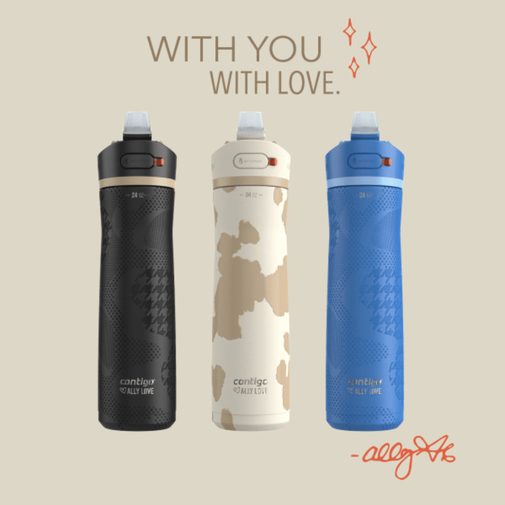 Contigo x Ally Love Ashland Chill 2.0 Stainless Steel Water Bottle with Autospout Lid, 24 oz, Oatmilk Edition-PR7L