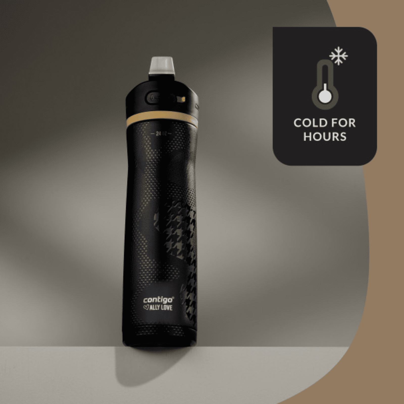 Contigo x Ally Love Ashland Chill 2.0 Stainless Steel Water Bottle with Autospout Lid, 24 oz, Oatmilk Edition-PR7L