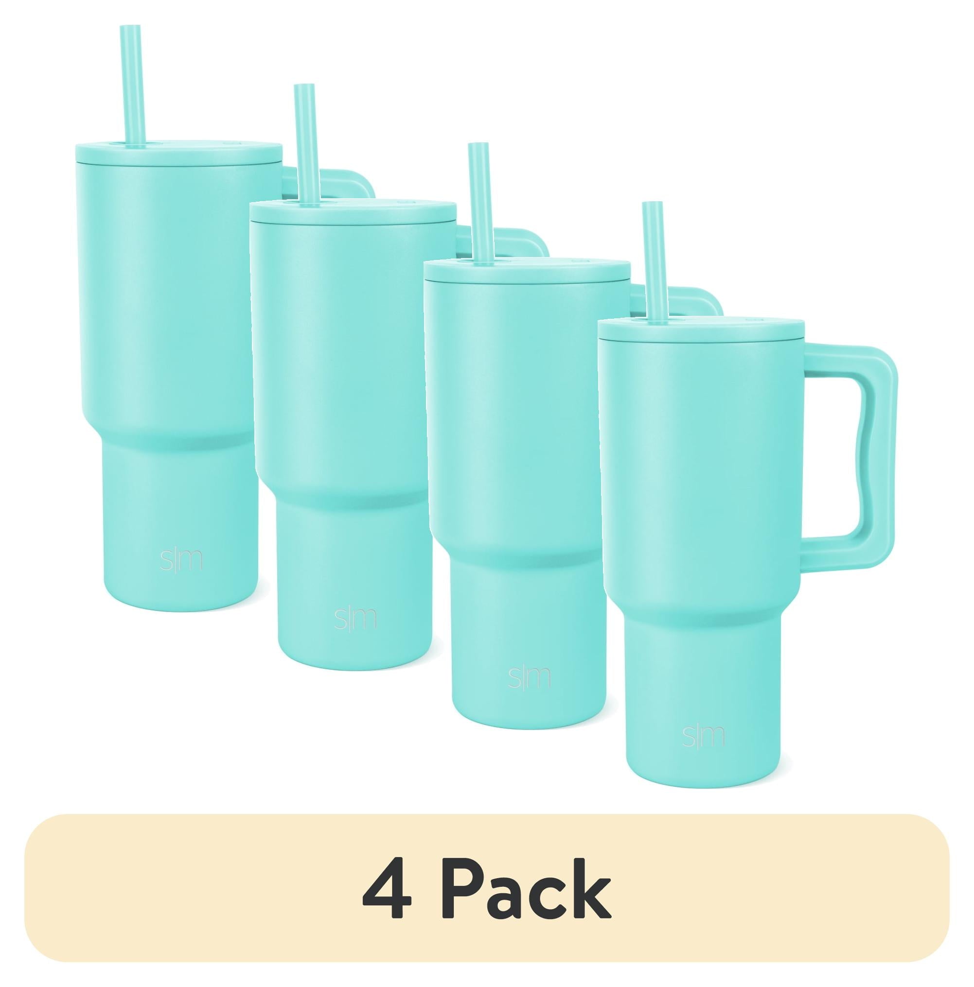 Simple Modern 30 fl oz Insulated Stainless Steel Trek Tumbler with Straw Lid | Seaglass Sage and Cream Checkmate Edition-16A6