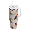 40 oz Insulated Stainless Steel Tumbler Double Wall Stainless Steel Tumbler with 2-Way Drinking Birds Pattern Edition-O1QE