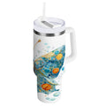 40 oz Insulated Stainless Steel Tumbler Double Wall Stainless Steel Tumbler with 2-Way Drinking Intricately Butterfly Edition-TOOC