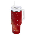 40 oz Insulated Stainless Steel Tumbler Double Wall Stainless Steel Tumbler with 2-Way Drinking Red Christmas Tree Edition-0RK4